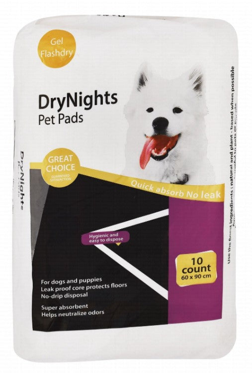 DryNights Disposable Dog Pads (90x60cm) 10 pcs