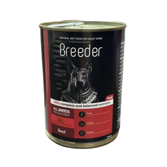 Breeder pate wet food with beef for dog 400g