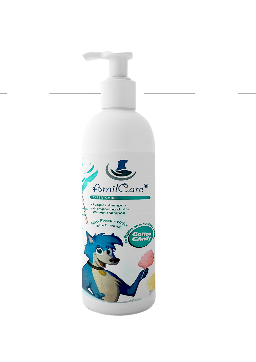 Amil Care Anti-Fleas & Ticks Dog Shampoo Cotton Candy Scent for Puppies (9+ Months)500 ml