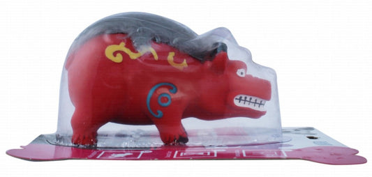 Orgo Gray & Red Latex Dinosaur Plush Dog Toy