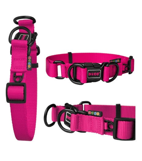 Doco Signature Large Pink Nylon Dog Collar (45-68x2.5cm)