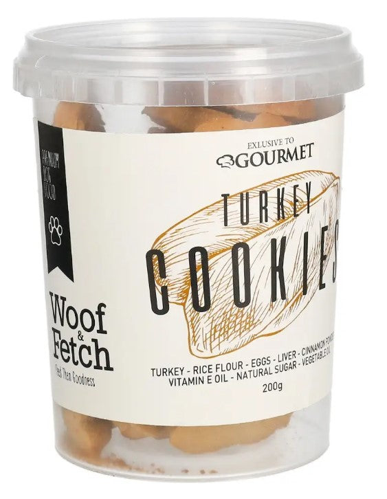 Gourmet Woof & Fetch Cookie Dog Treats with Turkey