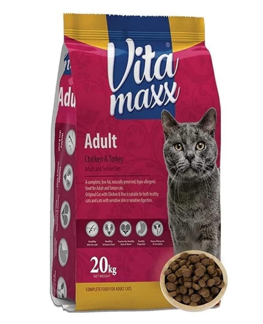 Vita Maxx Hypoallergenic Dry Food with Chicken & Turkey for Adult & Senior Cats20 kg