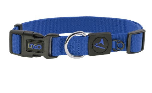 Doco Medium Blue Nylon Dog Collar (35-51x2cm)