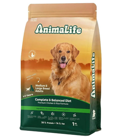 Animalife dry food with chicken for M dog 1K