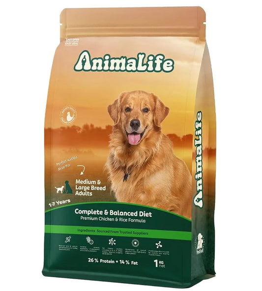Animalife dry food with chicken for M dog 1K