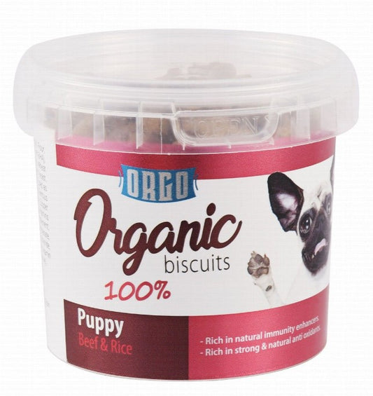 Orgo Organic Biscuit Treats with Beef & Rice for Puppies 150GM