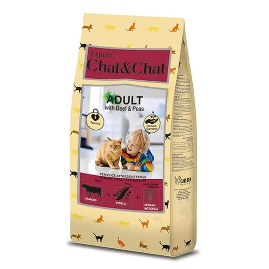 Chat&Chat Dry Food with Beef & Peas for Adult Cats 900g