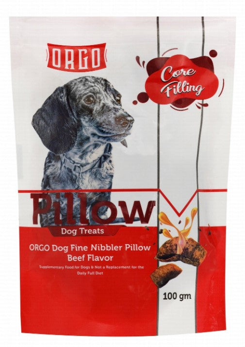 Orgo Nibbler Pillow Dog Treats Beef Flavor100 gr