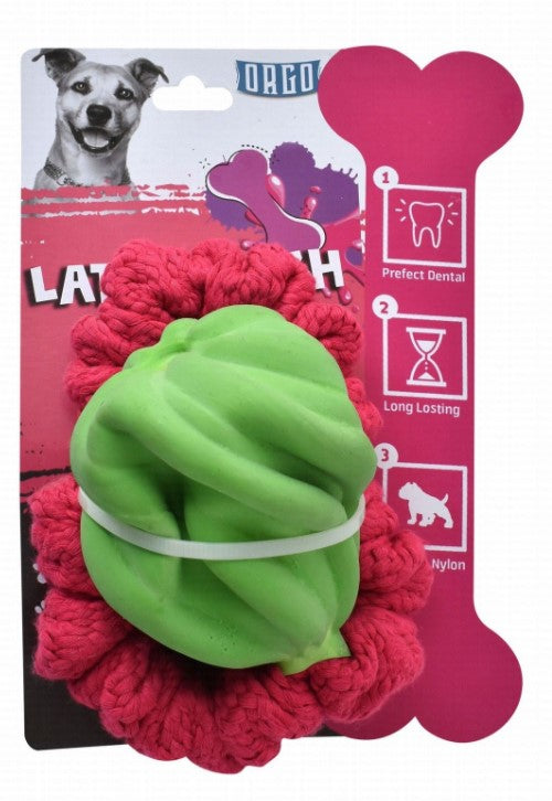 Orgo pink & green Nylon & Latex Plush Dog Toy