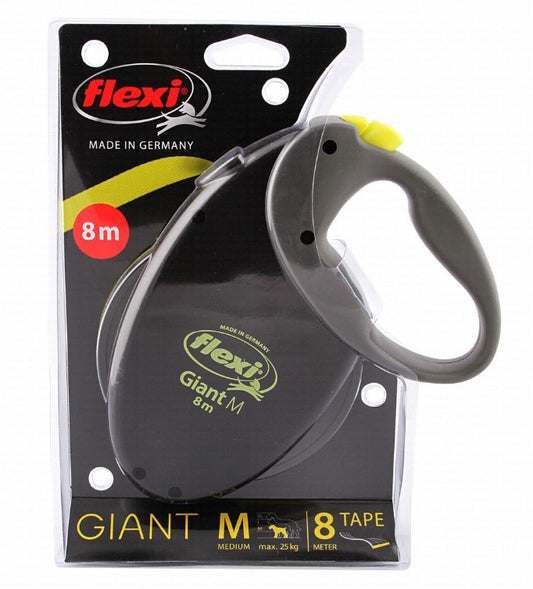 Flexi Giant Medium Black 8m Retractable Tape Leash for Dogs (Up to 25kg)1 pcs