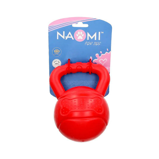Naomi Red Kettlebell Shaped Dog Chew Toy