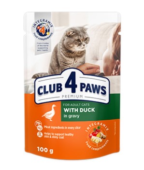 Club 4 Paws Wet Food with Duck in Gravy for Adult Cats 100g