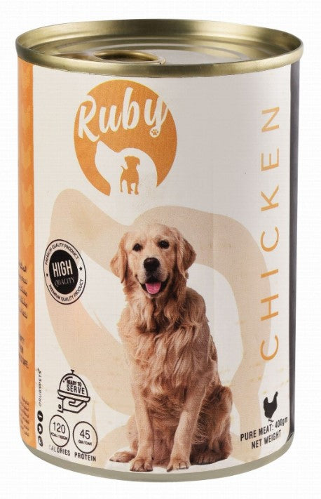 Ruby Wet Food with Chicken for Adult Dogs 400 gm