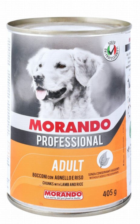 Morando Professional Wet Food Chunks with Lamb & Rice for Adult Dogs 405gm