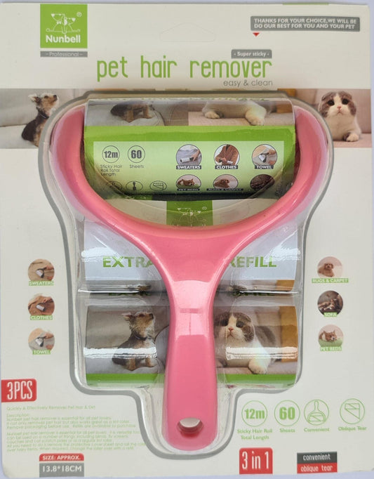 Nunbell 12m Extra Sticky Pet Lint Roller with Refills
