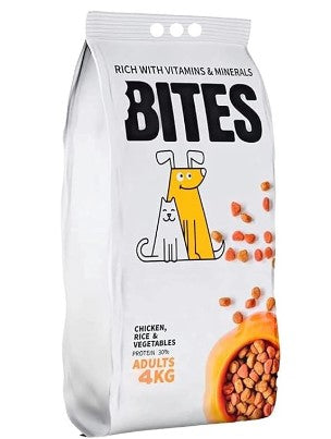 Bites Dry Food with Chicken Rice & Vegetable for Adult Dogs 4kg
