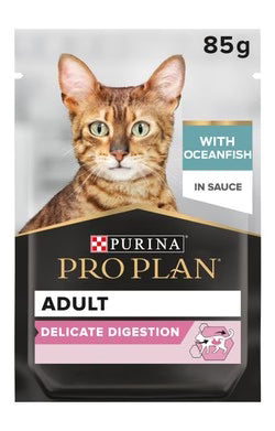 Purina Pro Plan Nutri Savour Wet Food Chunks with ocean fish in Gravy for delicate Adult Cats 85g