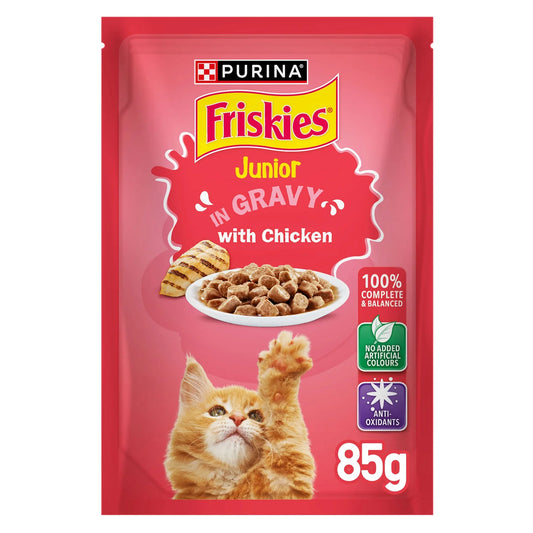 Purina Friskies Junior Wet Cat Food with Chicken in Gravy for Kittens 85G