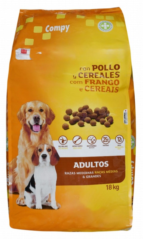 Compy Dry Food with Chicken & Cereal for Medium & Large Breed Adult Dogs 18k