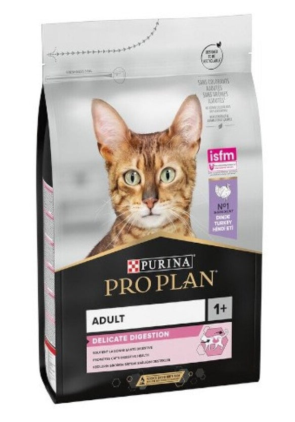 Purina Pro Plan Opti Digest Dry Food with Turkey for Delicate Adult Cats 10kg (1+ Years)