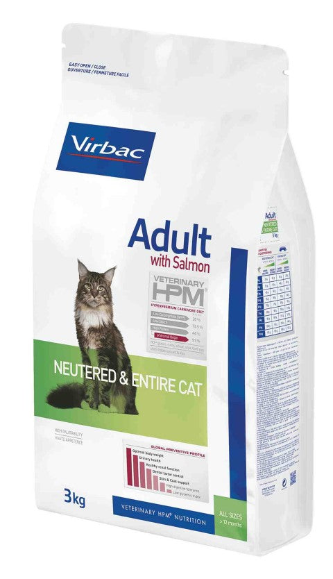 Virbac Veterinary HPM Dry Food with Rice & Potato Extracts for Neutered Adult Cats 3 kg