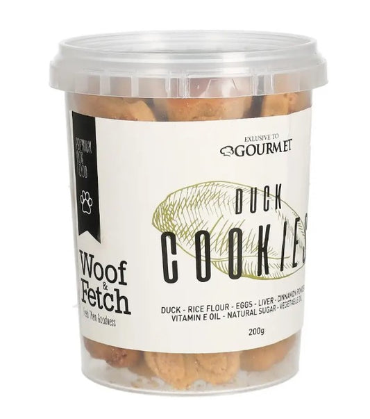 Gourmet Woof & Fetch Cookie Dog Treats with Duck