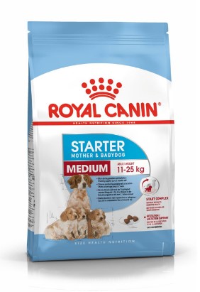 Royal Canin Starter Dry Food for Medium Breed Mother & Baby Dogs (11-25kg & 2+ Months) 1KG