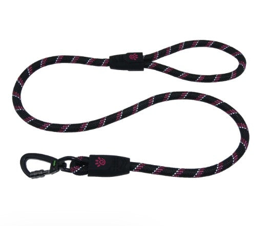 doco black & purple reflective rope dog leash (150x1.3cm)