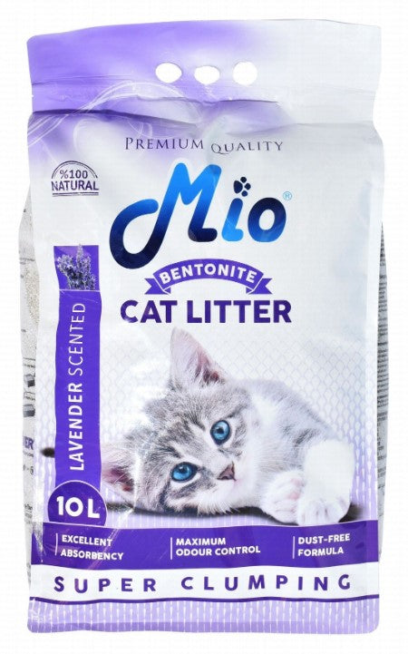 Mio Bentonite Clumping Cat Litter lavender  Scent - dust free 10L