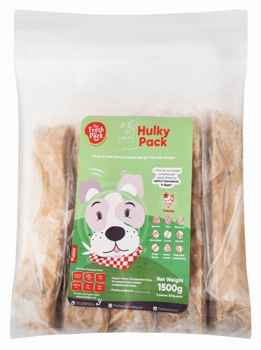The Fresh Pack Hulky Pack Frozen Food with Chicken for Puppies 1500gm