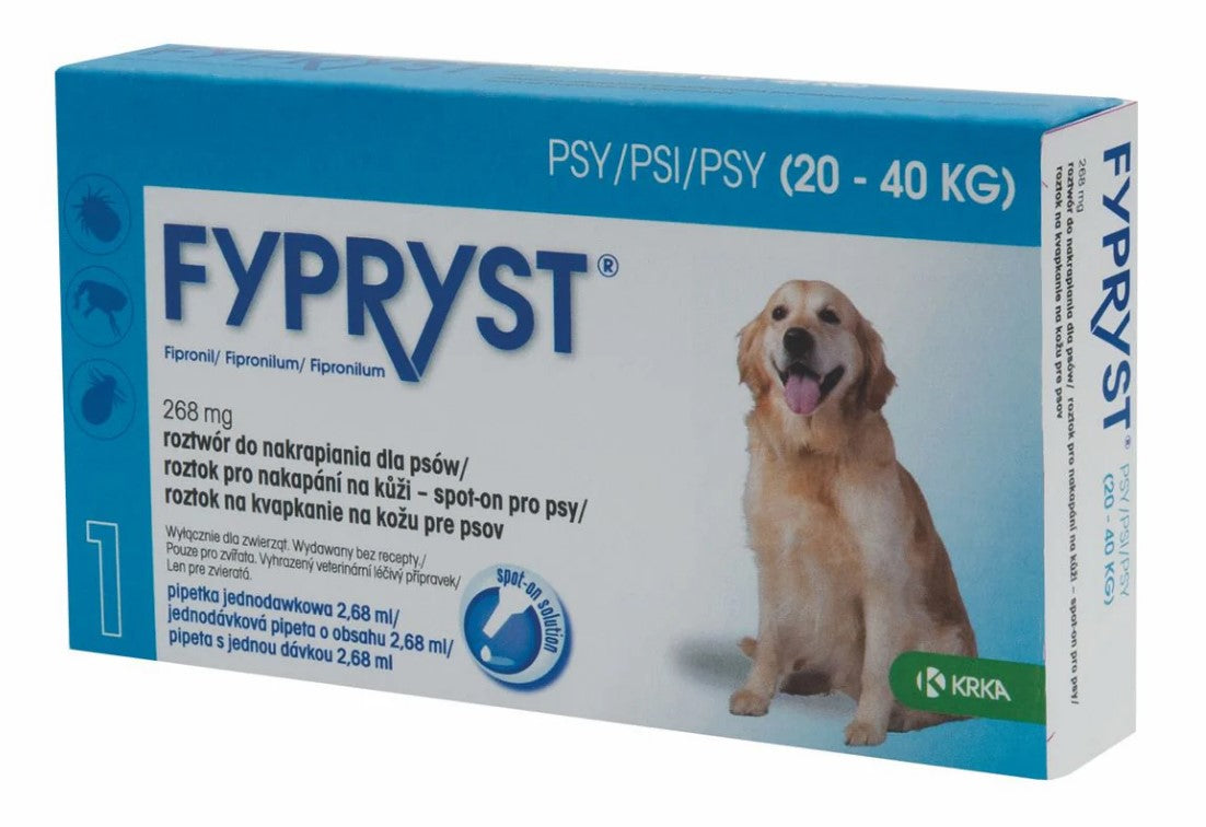Fypryst 268mg Fipronil Anti-Flea  Tick & Lice Spot-On Solution for Large Dogs (20-40kg)