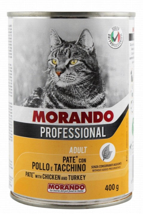Morando Professional Wet Food Pate with Chicken & Turkey for Adult Cats 400gm