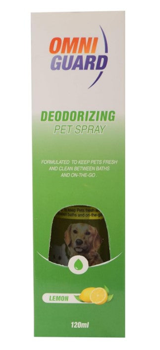 Omni Guard Deodorizing Pet Spray  lemon Scent 120ml