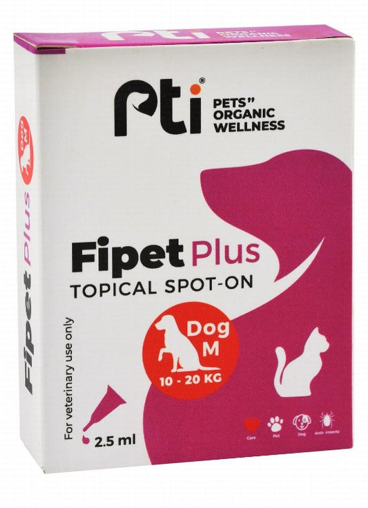 PTI Fipet Plus Topical Spot-On Solution for Medium Breed Dogs (10-20kg)