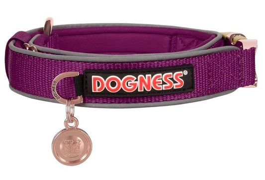 Dogness Large Purple Reflective Teflon Collar (44-69x2.5cm) for Dogs (Up to 42kg)