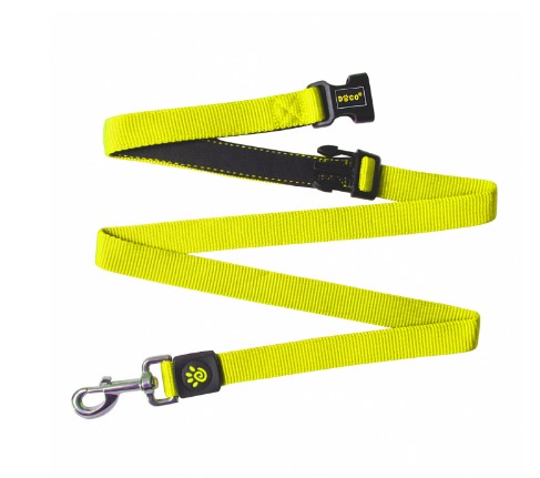 Doco Medium Yellow Nylon Dog Leash (120x2cm)