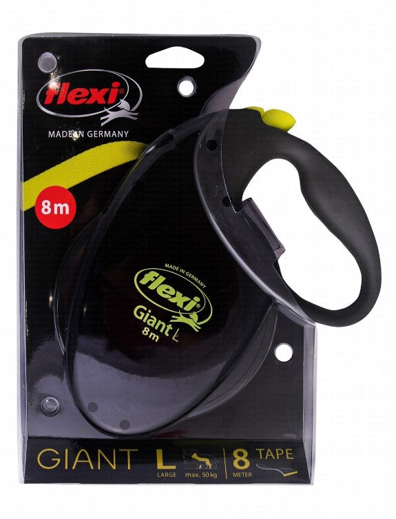 Flexi Giant Large Black & Yellow 8m Retractable Tape Leash for Dogs (Up to 50kg)1 pcs