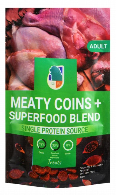 Rich Meaty Coins Plus Treats with Duck for Adult Dogs