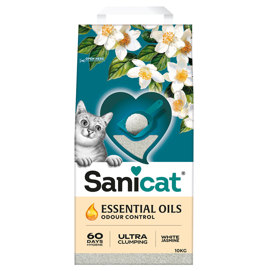 Sanicat Clumping Cat Litter oils jasmine 10 L