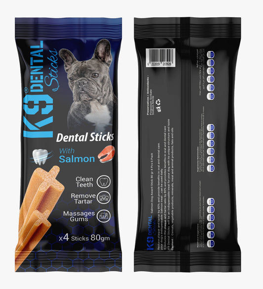 k9 dental sticks with salmon for dogs 80gm