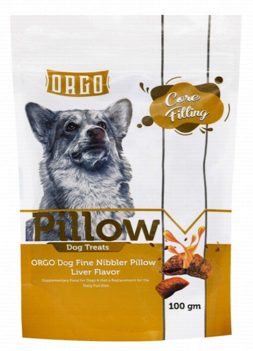 Orgo Nibbler Pillow Dog Treats Liver Flavor100 gr