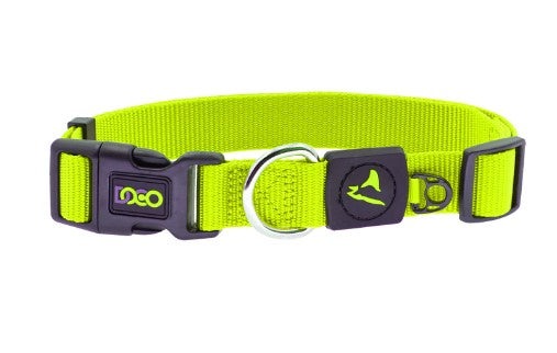 Doco Signature Medium Lime Green Nylon Dog Collar with O-Ring (35-51x2cm)