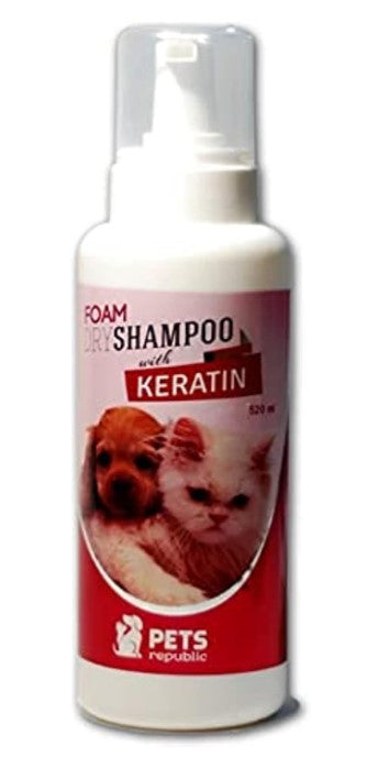 Pets Republic Antibacterial Dry Foam Pet Shampoo with Keratin520 ml