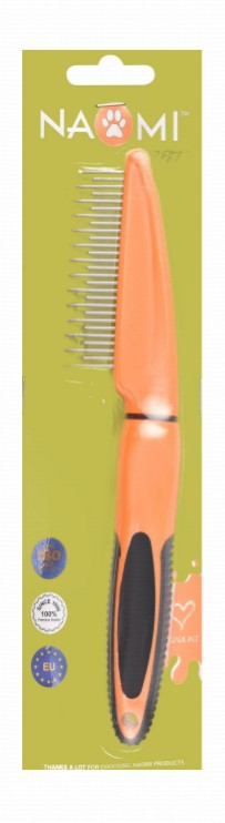 Naomi Black & Orange Pet Rake Comb