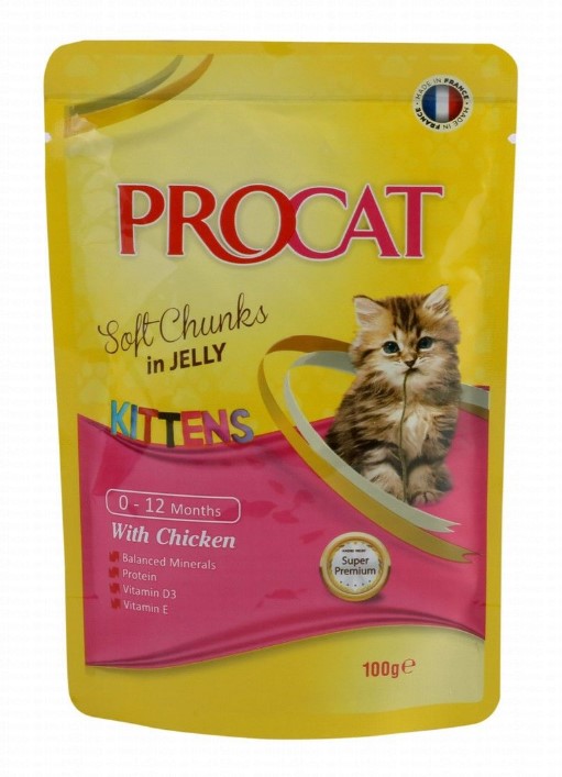 Procat Wet Food Chunks with  CHIKEN for  KITTEN100G
