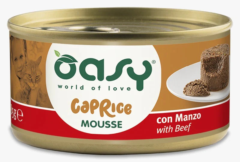 Oasy Wet Food Mousse for Adult Cats with Beef 85 g