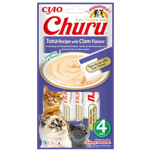 Inaba Churu Creamy Tuna Cat Treat Clam Flavor