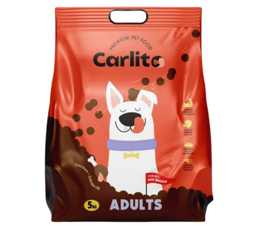 Carlito Dry Food with Chicken & Salmon Oil for Adult Dogs 5kg