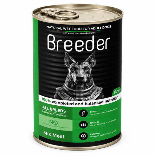 Breeder pate wet food with mix meat for dog 400g